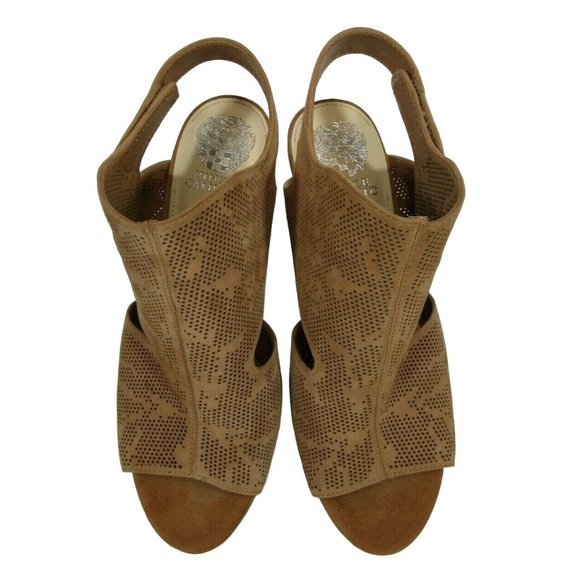 Vince Camuto Dachelle Leather Pindot Floral Detailed High Heel Sandals Size 9 - Picture 3 of 7